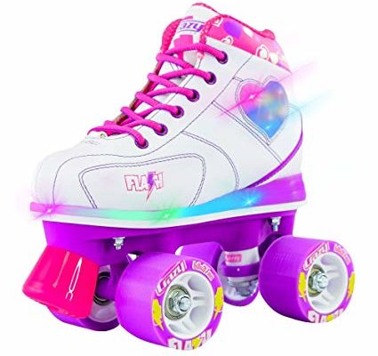 Crazy Skates Flash Roller Skates | LED Light Up Skates | Great Beginner Skate for Kids | White Review