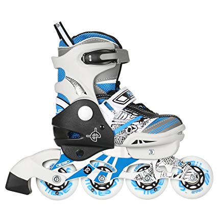 Lixada Kids Inline Skate Breathable Mesh Roller Skates 4 Sizes Adjustable with Double Secure Lock for Boy's and Girl's, Red/Pink/Blue