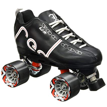 Labeda Voodoo U3 Quad Customized Black Roller Speed Skates with Black Cayman Wheels 8