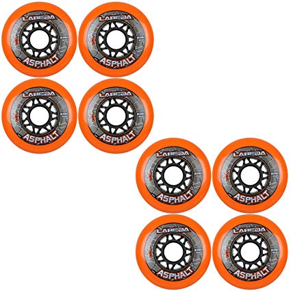8 Labeda Gripper Asphalt Outdoor Roller Hockey Wheels - Orange 80mm