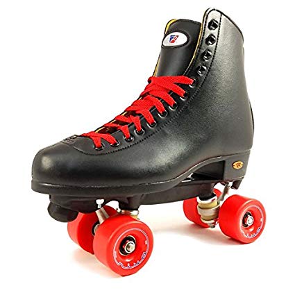 Riedell 120 Uptown Rhythm Black Roller Skates with Your Choice of Riva Wheels (Black, Pink, Red, or White)