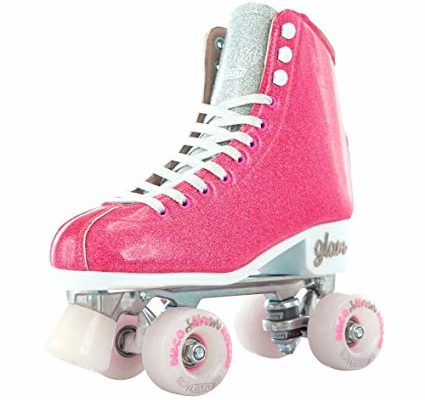 Crazy Skates Glam Roller Skates | Quad Wheel Retro Disco Style with Sparkle Finish Wheels | Pink/Silver Review