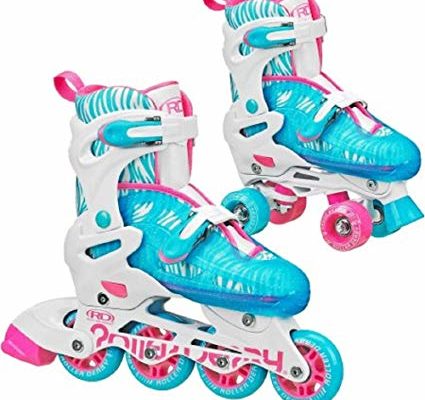 Roller Derby RD 2N1 Inline/Quad Roller Skates Combo, Girl Shoe Size 3-6 Review