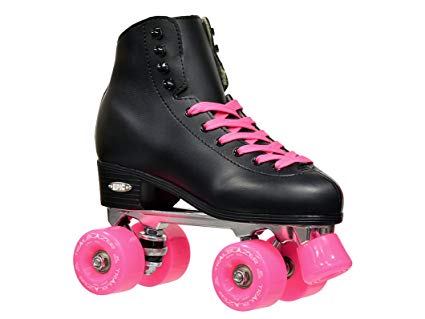 Epic Skates Classic High-Top Quad Roller Skates, Black/Pink, Size 4 Review