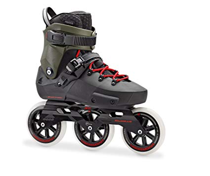 Rollerblade Twister Edge 110 3WD Unisex Adult Fitness Inline Skate, Black and Army Green, Premium Inline Skates