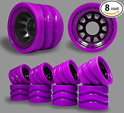 Shark Wheel 58mm Derby Quad Skate Wheels (95a Indoor-8 wheels) in Purple