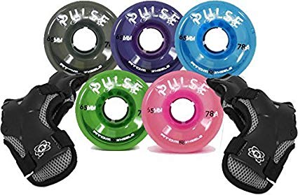Atom Pulse Outdoor Skate Wheels with Bonus Wrist Guards Bundle
