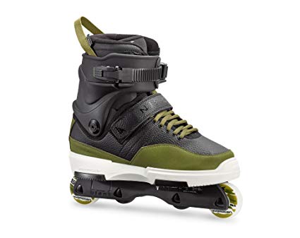 Rollerblade NJ Pro Unisex Adult Street Inline Skate, Black and Army Green, Premium Inline Skates