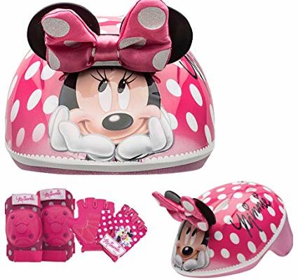 Disney Girls Minnie Mouse Kids Skate / Bike Helmet Pads & Gloves – 7 Piece Set Review