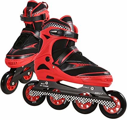 Dtemple Kids Adjustable Inline Skates Illuminating Wheel Rollerblades Breathable Lightweight PU Wheel PP Material Indoor Outdoor Roller Skates for Beginners Boys Girls (US Stock) Review