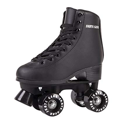Cal 7 Roller Skates for Indoor & Outdoor Skating, Faux Leather Boot with Quad Design, Ankle Support Frame, Adults & Kids