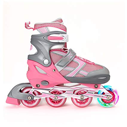 Premium Adjustable Inline Skates for Girls, Featuring Illuminating Front Wheels, Awesome-looking, One-of-a-Kind, Comfortable & Durable Rollerblades
