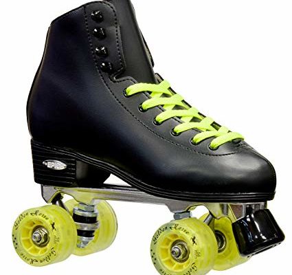 New! Epic Classic Black & Yellow LED Light Up High-Top Quad Roller Skates w/ 2 pair of laces (Mens 9) Review