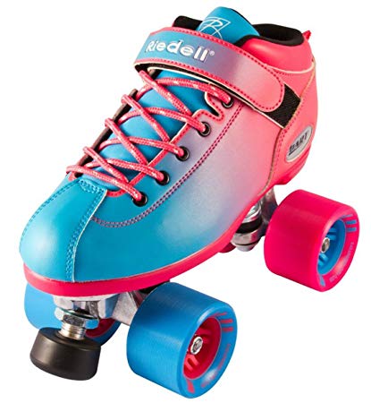 Riedell Pink and Blue Dart Ombre Roller Skate