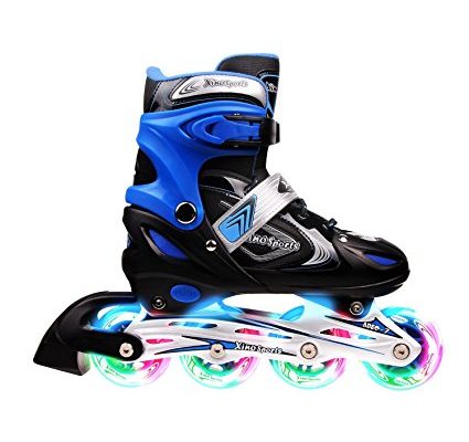 XinoSports Adjustable Inline Skates for Kids – Featuring All Illuminating Wheels, Awesome-looking, Safe and Durable Rollerblades, Latest Design, Perfect for Boys and Girls, 60-day Guarantee! Review