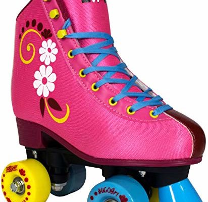 Hype Roller Skates for Girls uGOgrl Kids Quad Roller Skates for Indoor/Outdoor skating | Comfortable, Quality Build, Fun & Cute (Pink with flowers) Review