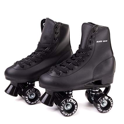 Skate Gear Soft Boot Roller Skate, Retro Fashion High Top Design in Faux Leather for Indoor & Outdoor